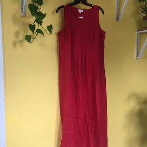 J. Jill Long Linen Pleated Maxi Dress (M)